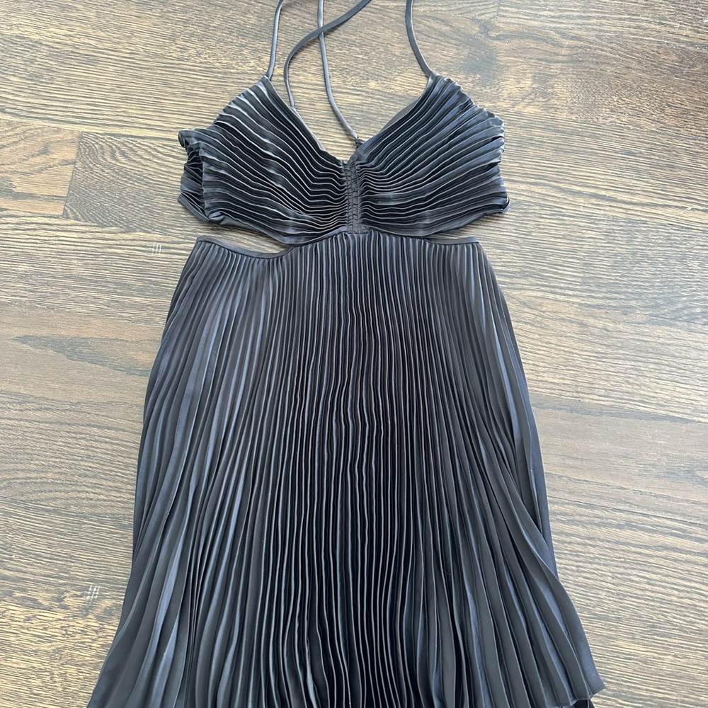 A.L.C. Black Backless Pleated mini Dress size 4
